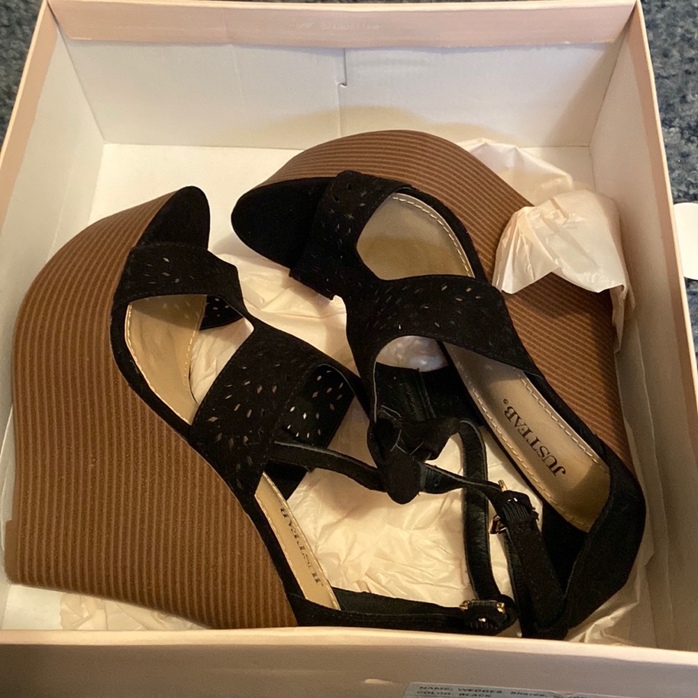 Wedges, Sheree, Black, 8.5